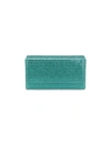 Amina Muaddi Paloma Micro Embellished Satin Clutch In Blue