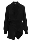 Di.la3 Pari' Black Asymmetric Shirt In Black