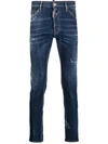 Dsquared2 Trendy Distressed-finish Tapered-leg Denim Jeans For Men In Navy Blue