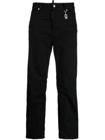 Dsquared2 Icon Straight-leg Cropped Jeans In Black
