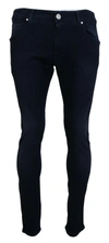 Acht Blue Cotton Tapered Slim Fit Men Casual Denim Jeans In Blue