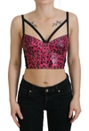 Dolce & Gabbana Leopard-print Bustier Top In Pink