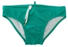 DSQUARED² DSQUARED² GREEN WHITE LOGO PRINT MEN SWIM BRIEF MEN'S SWIMWEAR