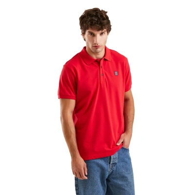 Refrigiwear Crimson Cotton Polo With Signature Emblem In Red