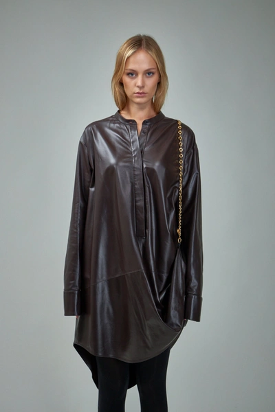 Loewe Chain Shirt Dress Leather In Black | ModeSens