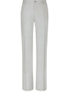 Dolce & Gabbana Stretch Wool Twill Pants With Straight Leg In Grey