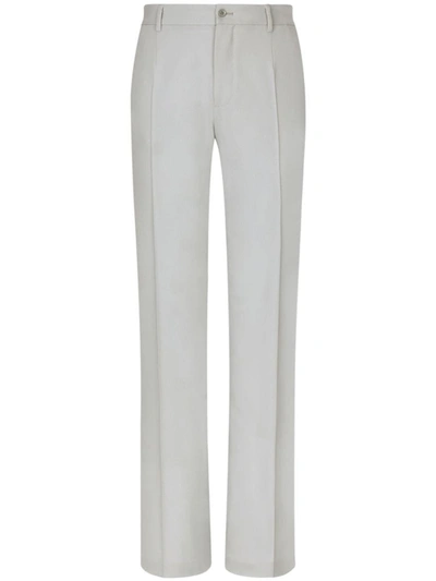 Dolce & Gabbana Pressed-crease Tailored-cut Trousers In Grey