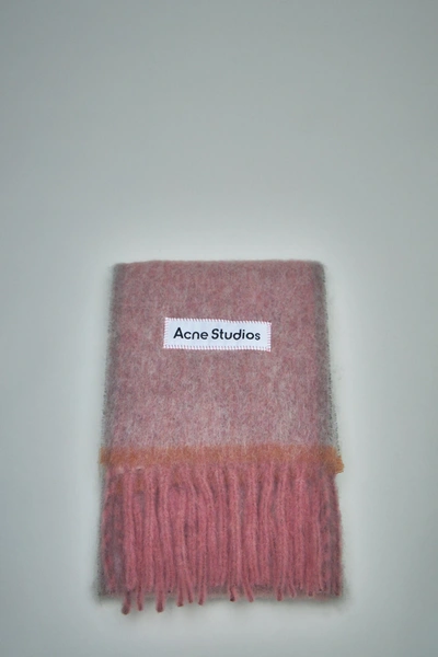 Acne Studios Logo Scarf In Dusty_pink