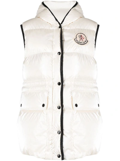 Moncler Hera Hooded Down Gilet In White