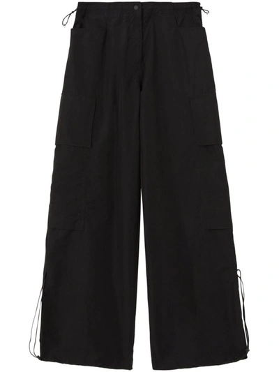 Palm Angels High-rise Parachute Trousers In Black
