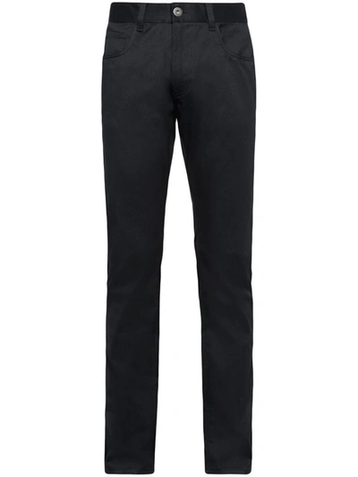 Prada Five-pocket Straight-leg Jeans In Nero