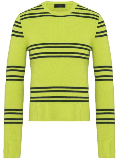 Prada Lambswool Crew-neck Sweater In Multi-colored