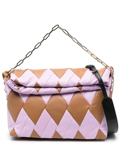 Reco Rombo Duquesa Quilted Shoulder Bag In Nude & Neutrals