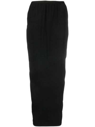 Rick Owens Elasticated-waistband Pencil Skirt In Black