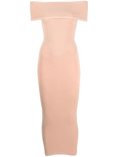 Wolford Off-shoulder Tube Dress In Almond