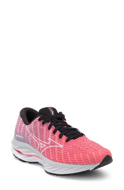 Mizuno Womens  Wave Rider 25 Waveknit In Cayenne/phlox Pink