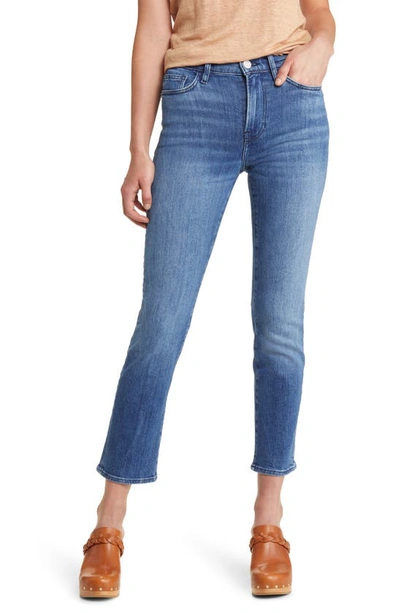 Frame Le High Ripped Straight Leg Jeans In Crossings