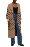 River Island Stripe Jacquard Duster In Beige