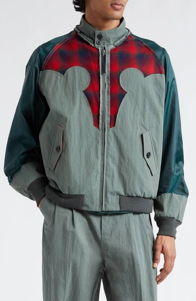 Maison Margiela Panelled Bomber Jacket In Green