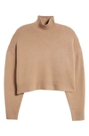 Theory Women's Cashmere Rib-knit Cropped Turtleneck Sweater In Palomino