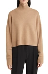 Theory Women's Cashmere Rib-knit Cropped Turtleneck Sweater In Palomino