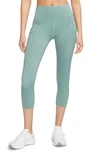 Nike Women's Go Firm-support High-waisted Cropped Leggings With Pockets In Green
