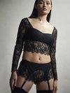 Hanky Panky Prabal Gurung Eyelash Sweetheart Top Black In Black
