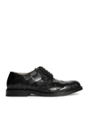 BOTTEGA VENETA BOTTEGA VENETA MEN BOTTEGA VENETA MEN`S BLACK WOVEN LEATHER LACE-UP SHOES IN CLASSIC CALFSKIN