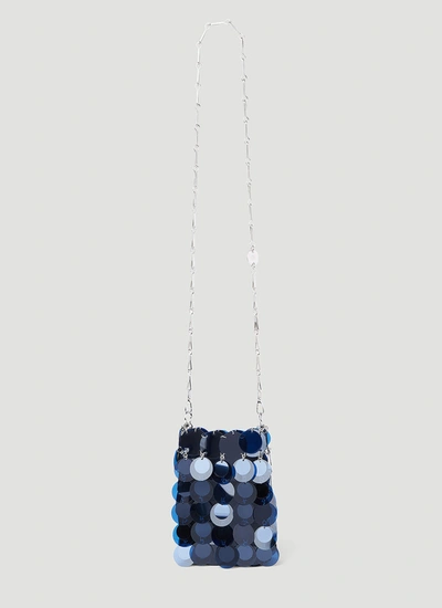 Rabanne Paco  Women Sparkle Mini Shoulder Bag In Blue