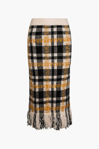 Altuzarra Fall Winter 21 'fitzpatrick' Knit Skirt In Ivory Knit Plaid