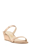Stuart Weitzman Aleena Wedge Slide Sandal In Platino/ Liquid Metallic