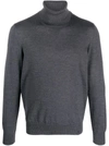 Fay Roll-neck Wool Jumper In Grey