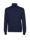 Fay Fine-knit Roll-neck Sweatshirt In Blue