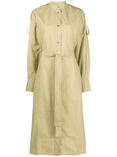 Studio Nicholson Trench Coat Dress In Yellow &amp; Orange