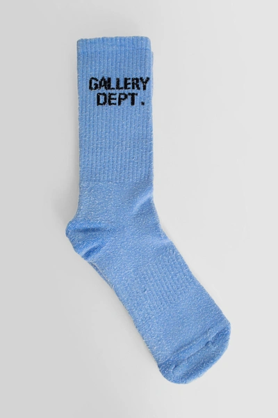 Gallery Dept. Clean Logo Intarsia-knit Socks In Fluorescent Blue