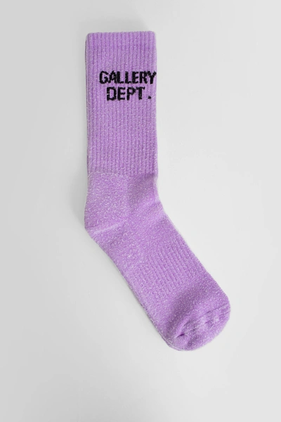 Gallery Dept. Clean Logo Intarsia-knit Socks In Fluorescent Purple
