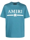 AMIRI AMIRI M.A. BAR LOGO T-SHIRT IN TEAL