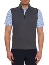 Robert Graham Treviso Knit Quarter Zip Vest In Charcoal