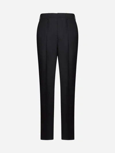 Prada Mohair And Wool Trousers In Black