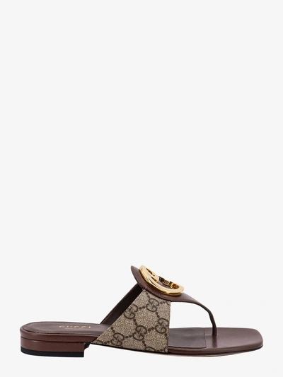 Gucci Womens  Blondie Thong Sandal In Beige