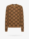 Gucci Gg-monogram Wool Jumper In Brown