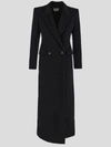 Alexander Mcqueen Asymmetric Double-breasted Wool Coat In Black