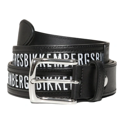 BIKKEMBERGS BIKKEMBERGS SLEEK BLACK CALFSKIN LEATHER MEN'S BELT