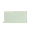 Cavalli Class Grey & Light Blue Calf Leather Zip Closure Wallet In Gray