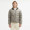 CENTOGRAMMI CENTOGRAMMI REVERSIBLE HOODED JACKET IN DOVE GREY AND MEN'S BROWN