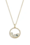 Meira T 14k White & Yellow Gold Blue Sapphire & Diamond Evil Eye Shaker Pendant Necklace, 18 In Yellow Gold