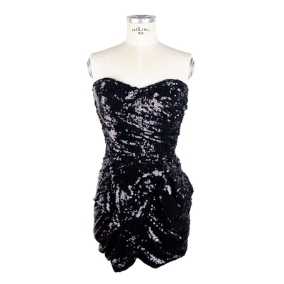 Elisabetta Franchi Sleeveless Sequined Bow Dress In Black