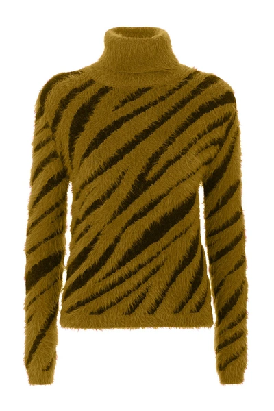 IMPERFECT IMPERFECT ELEGANT STRIPED HIGH COLLAR WOMEN'S SWEATER