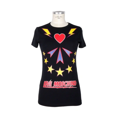 Love Moschino Chic  Printed Cotton Women's Tee In Black