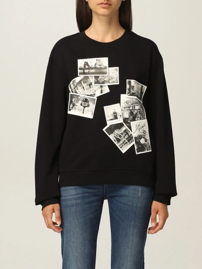 Love Moschino Brand Design On Front  Sweater In Black